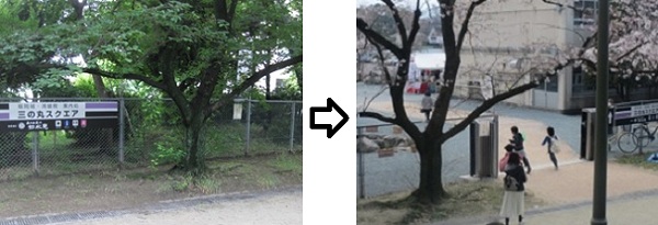 三の丸スクエア出入口改修の状況