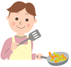 料理をしている人の画像
