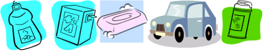 石けん洗剤自動車殺虫剤の絵
