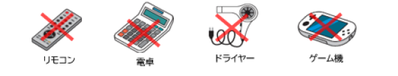 対象品の例のイラスト。詳細は次の表に記載。