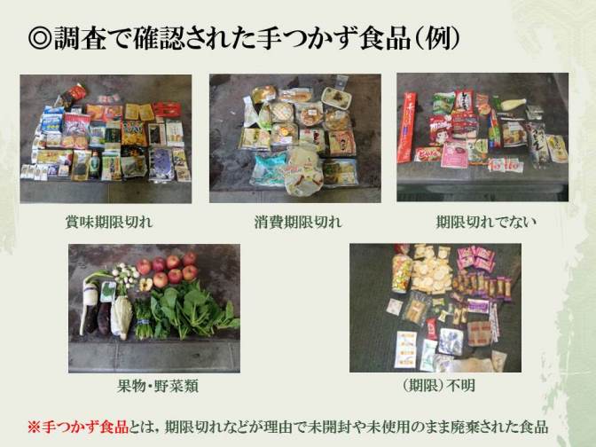調査で見つかった未利用食品廃棄物