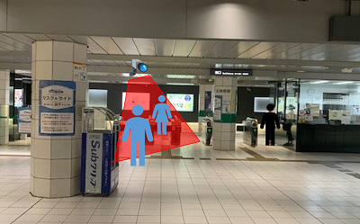実証実験場所（福岡市地下鉄天神南駅）写真