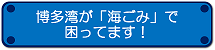 博多湾が海ごみで困っています