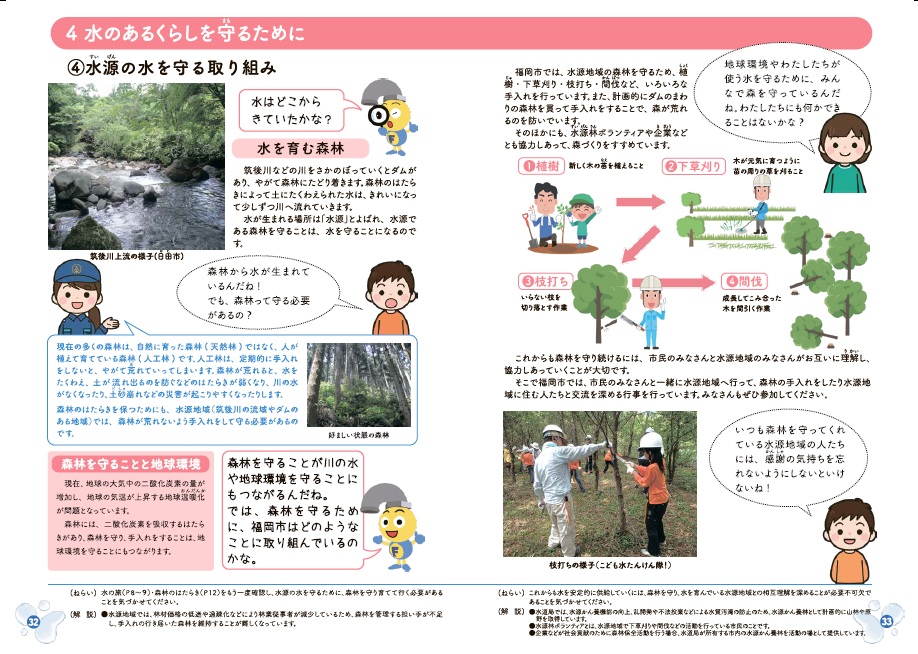 パンフレット「水とわたしたち」の32.33ページの画像データ