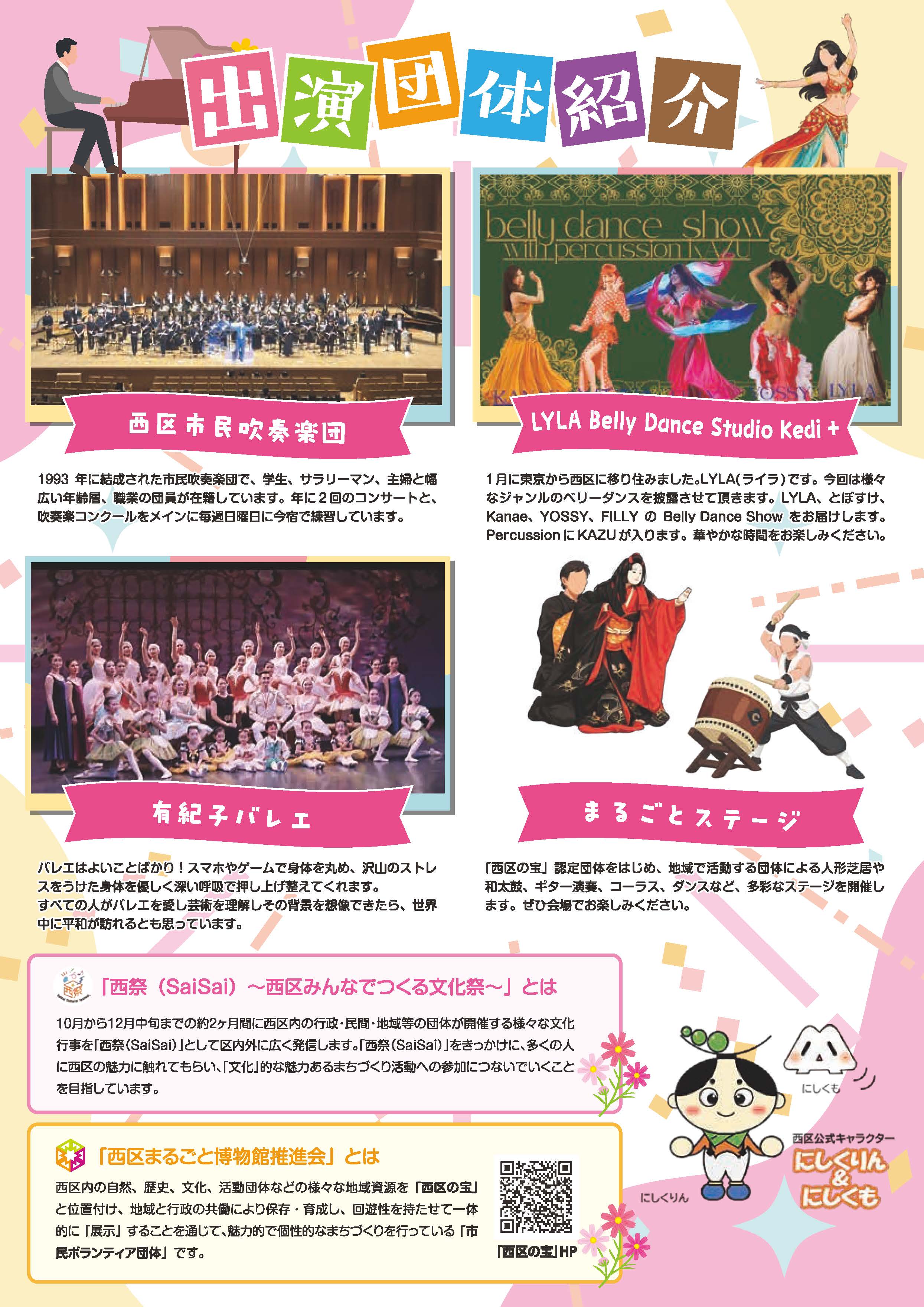 「西まるフェス-西祭×西区まるごと博物館-」のチラシ裏面