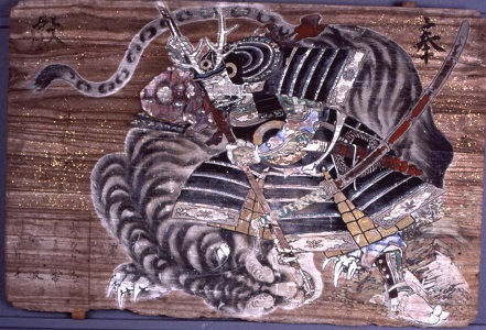 板絵著色武者絵馬の写真