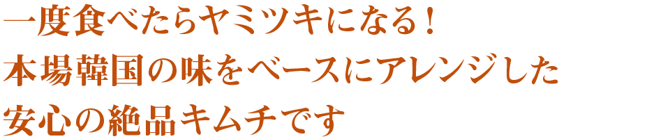 一度食べたらヤミツキになる！本場韓国の味をベースにアレンジした安心の絶品キムチです　