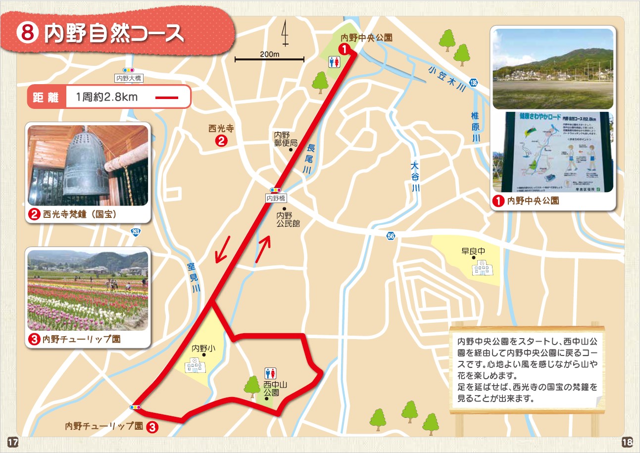 内野自然コースのマップ