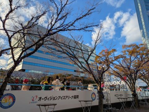 多くのスケート客で賑わうスケートリンク
