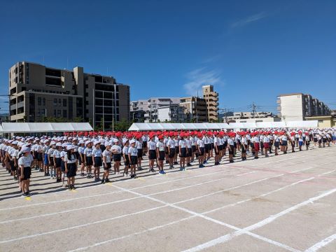 原北小学校運動会整列