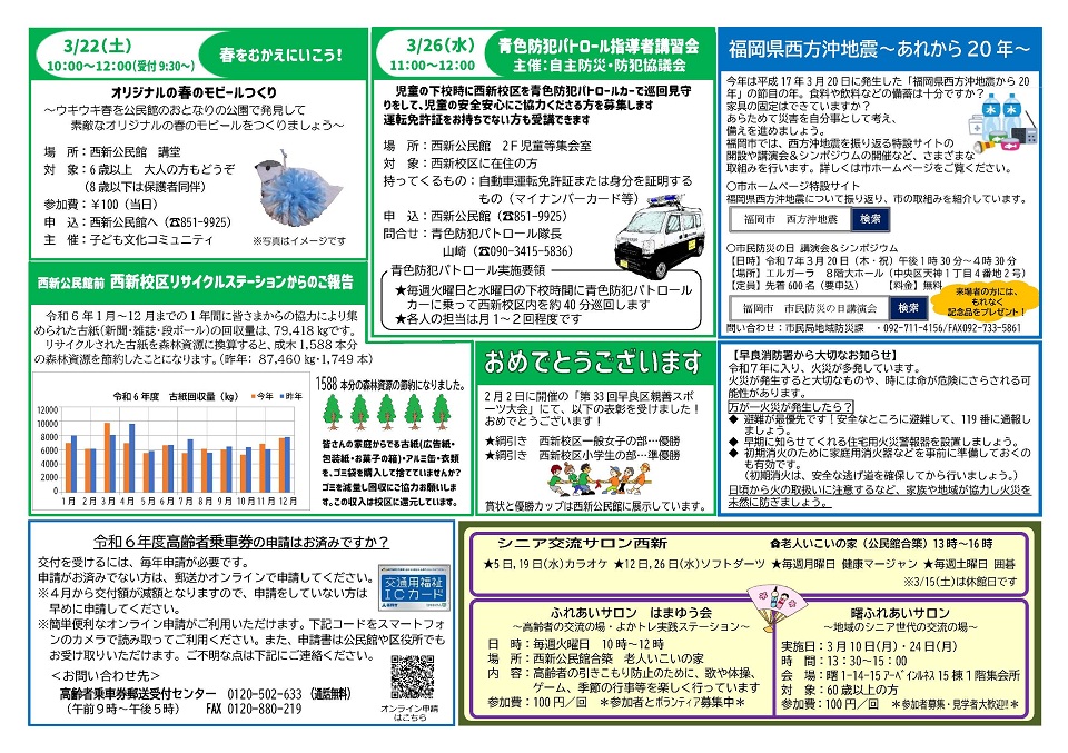 西新公民館だより３月号２面
