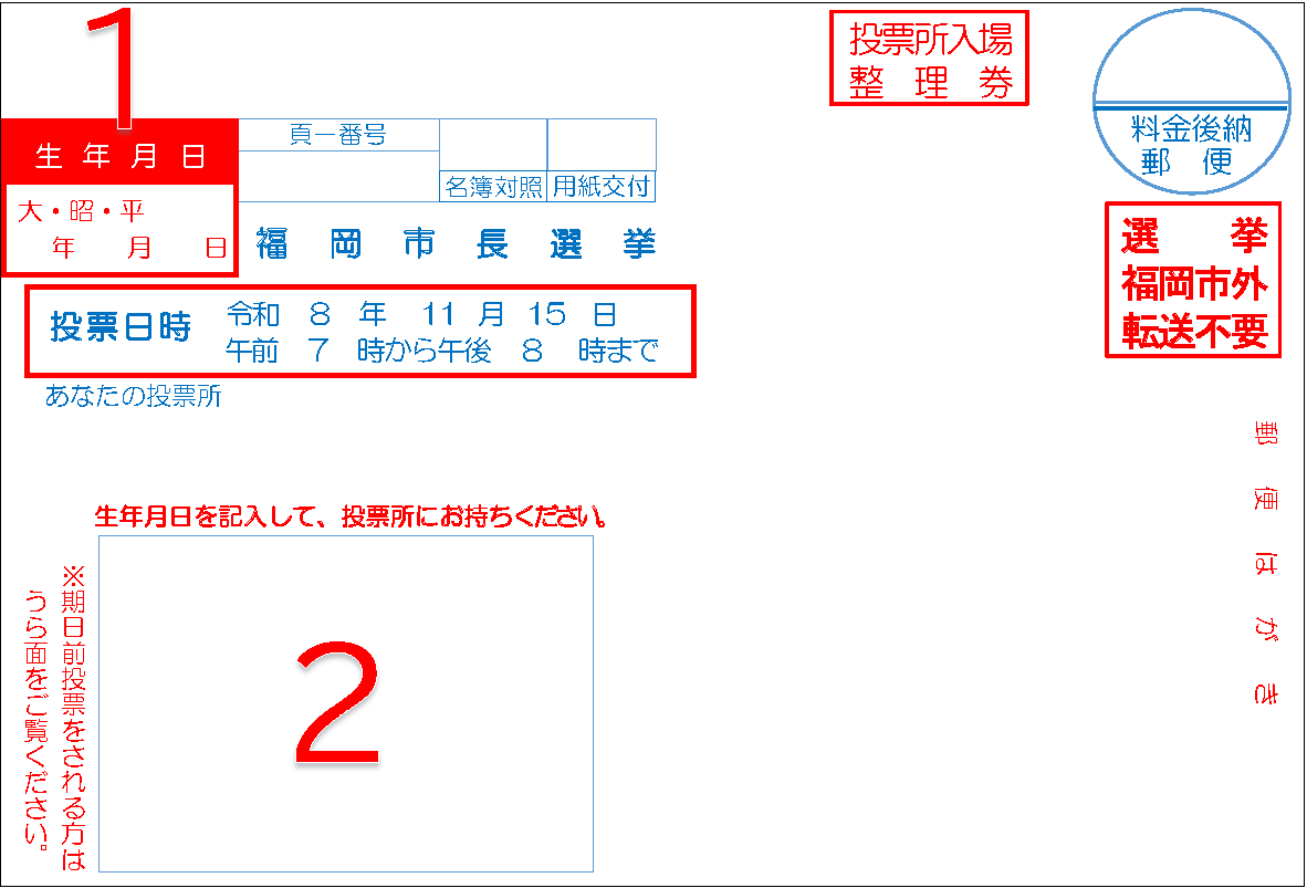 入場整理券表面(見本原本)