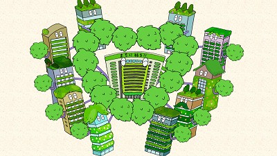 動画「緑あふれるまちづくり」の一場面（画像）