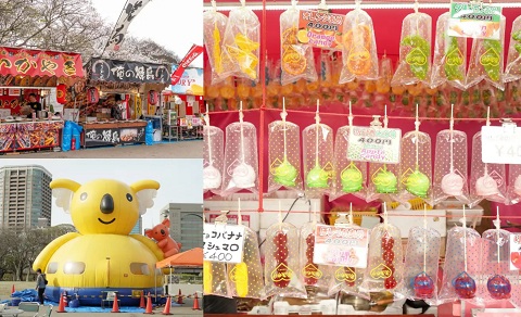 約40店もの屋台が並ぶ、エントランスエリアの「さくら縁日」