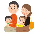 赤ちゃんと親のイラスト