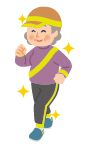 高齢者が反射板を着けているイラスト