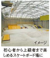初心者から上級者まで楽しめるスケートボード場に