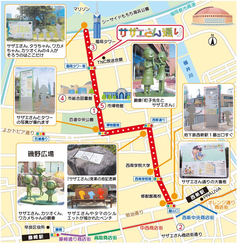 サザエさん通りマップ