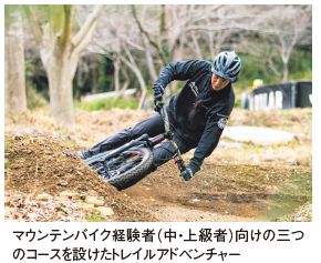 マウンテンバイク経験者（中・上級者）向けの三つのコースを設けたトレイルアドベンチャー