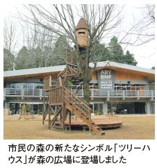 市民の森の新たなシンボル「ツリーハウス」が森の広場に登場しました