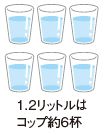 1.2リットルはコップ約６杯
