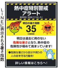 ラインに表示される暑さ指数