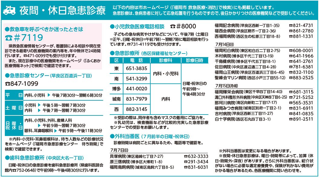 夜間・休日急患診療