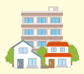 戸建住宅、マンションイラスト