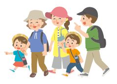 家族のお出かけイラスト