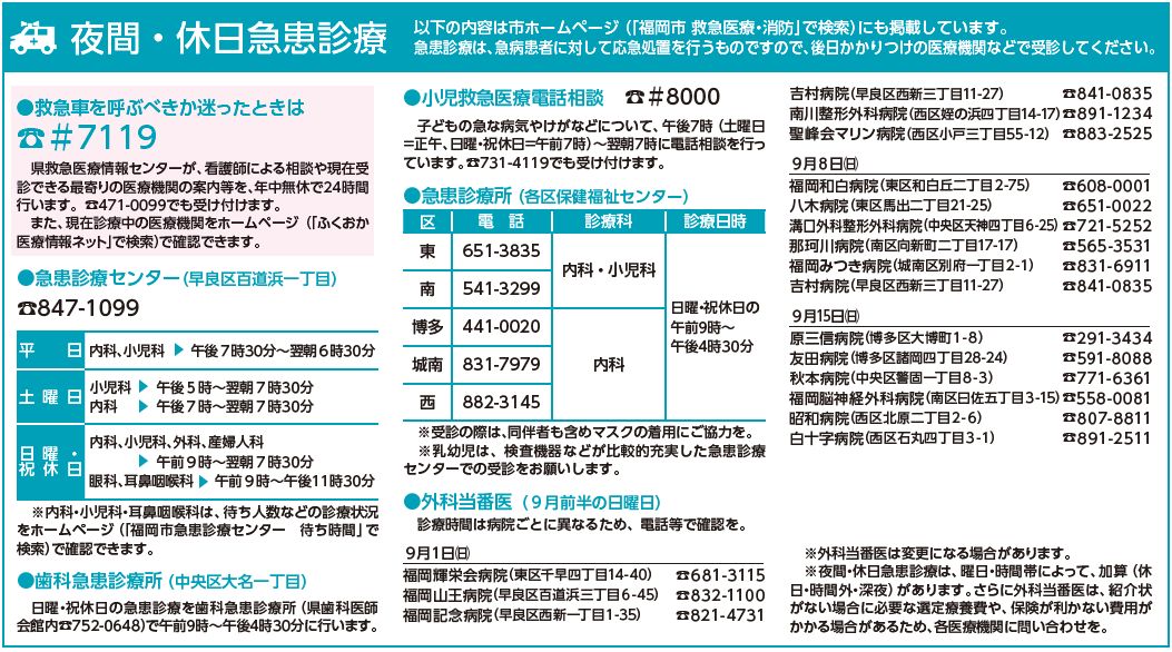 夜間・休日急患診療