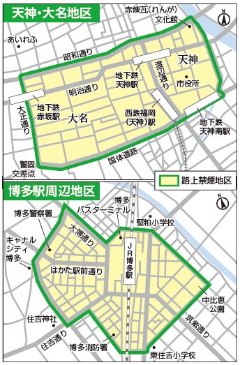 路上禁煙区域の図