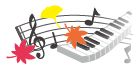 音符と鍵盤のイラスト