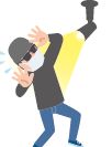 侵入しようとしている時 に、急にライトが当たると ひるみます
