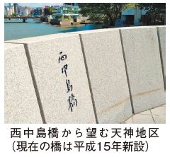 西中島橋から望む天神地区の写真