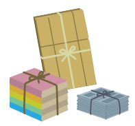 古紙(段ボール、新聞、雑誌)のイラスト
