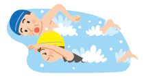 泳いでいるイラスト