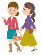 観光しているイラスト