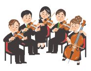弦楽五重奏の演奏イラスト