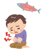アニサキス食中毒のイラスト