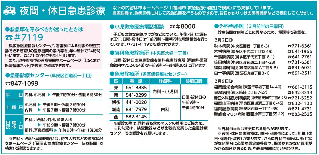 夜間・休日急患診療