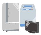 家電リサイクル法対象品（冷蔵庫、洗濯機、テレビ）のイラスト