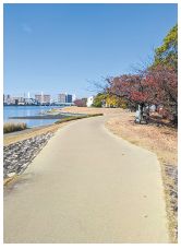 多々良川河畔公園と遊歩道の写真