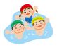 子どもたちがプールに入っているイラスト