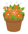 鉢植の花のイラスト