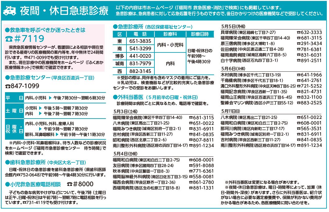 夜間・休日急患診療