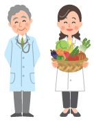 医師と管理栄養士のイラスト