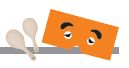 博多にわかのお面としゃもじのイラスト