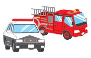 パトカーと消防車のイラスト