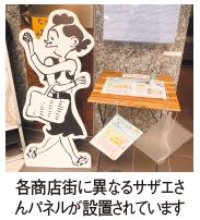 サザエさんパネルの写真(各商店街に設置されています)