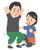 トレーナーによる運動指導のイラスト